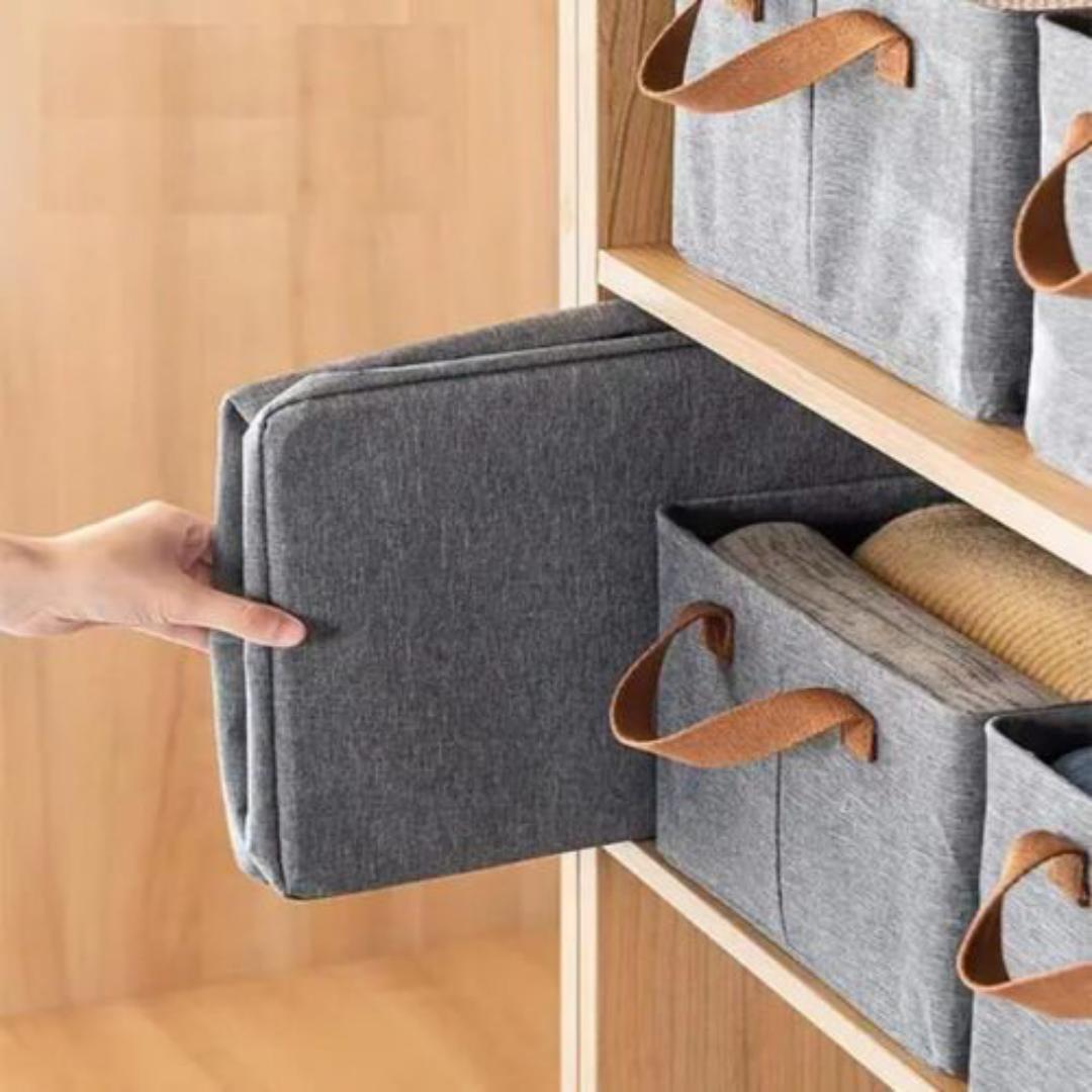 2pcs Wardrobe organizer/Foldable Storage box with steel frame Size: 47x28x20cm