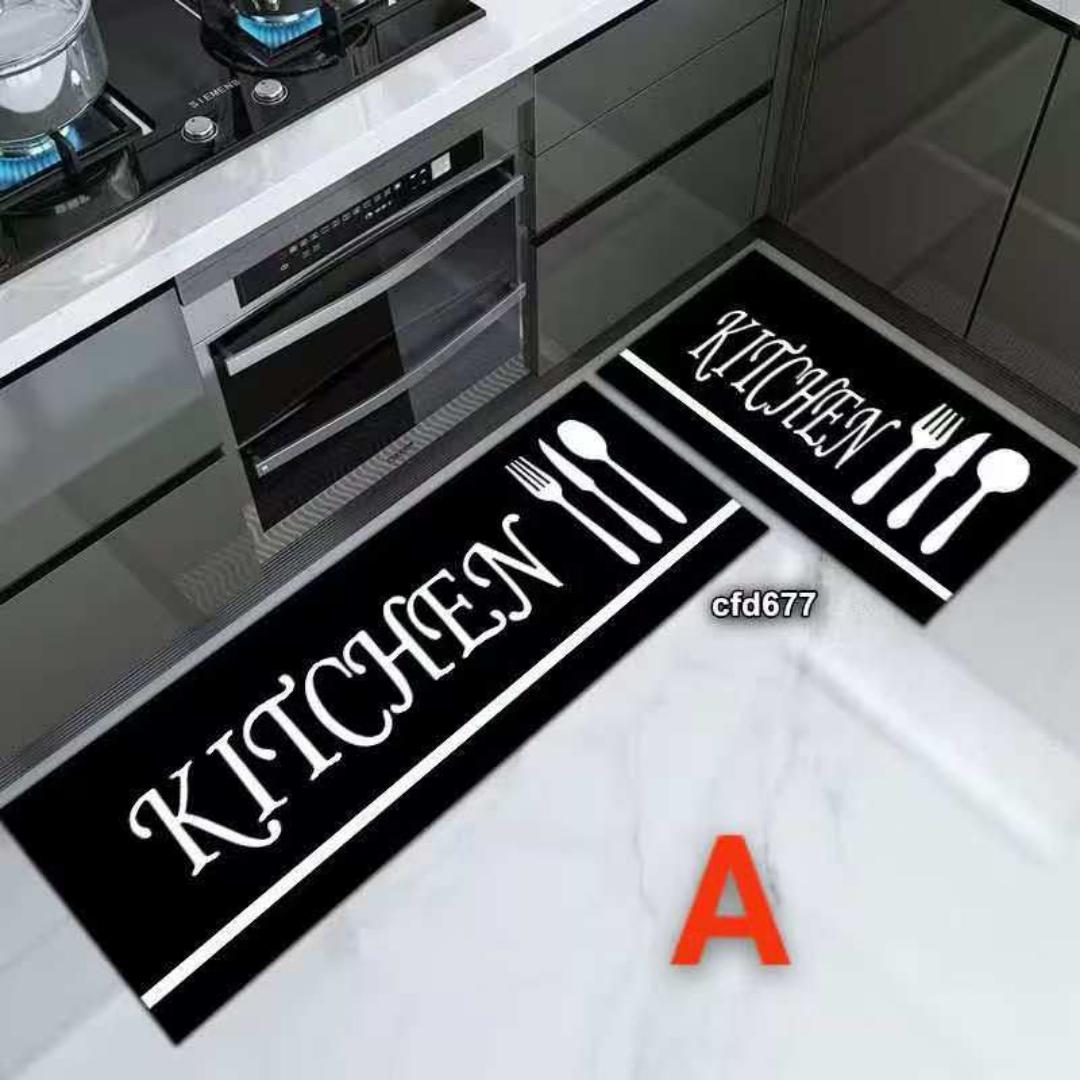 2pcs kitchen mats with rubber super non-slip underside