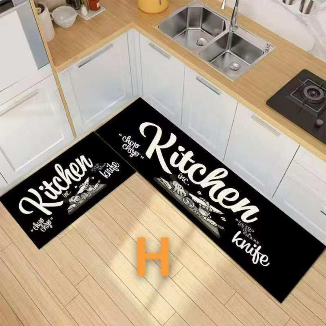 2pcs kitchen mats with rubber super non-slip underside