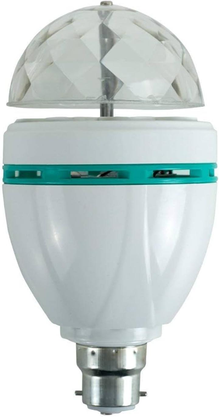 Bluetooth-enabled RGB smart LED light bulb with a built-in stereo speaker.
