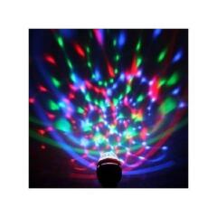 2pcs 5W LED rotating disco bulb features automatic rotation and vibrant, color-changing effects to create stage lighting