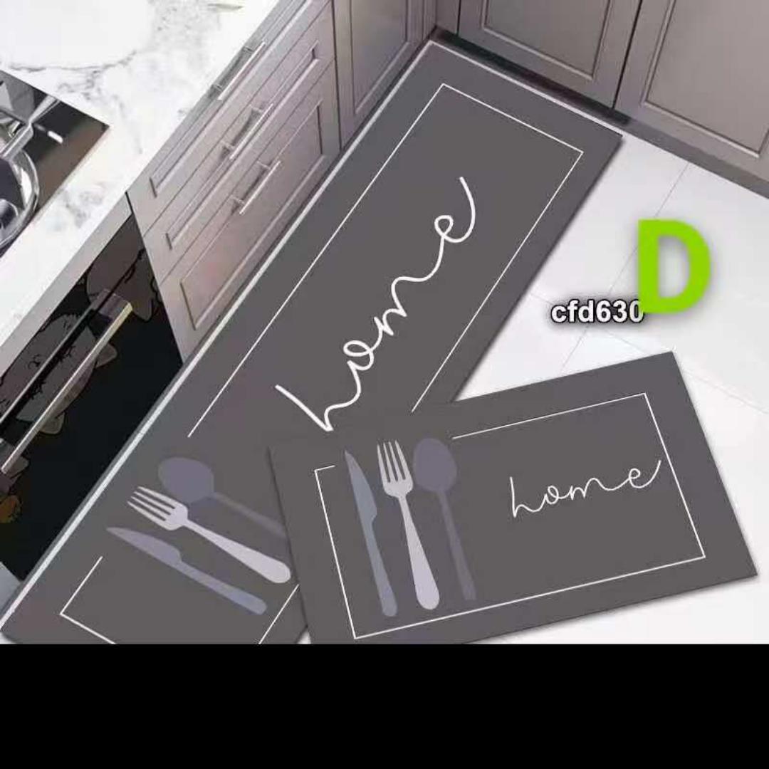 2pcs kitchen mats with rubber super non-slip underside