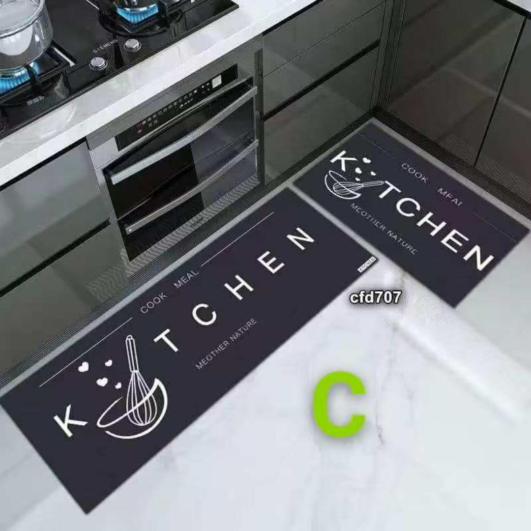 2pcs kitchen mats with rubber super non-slip underside