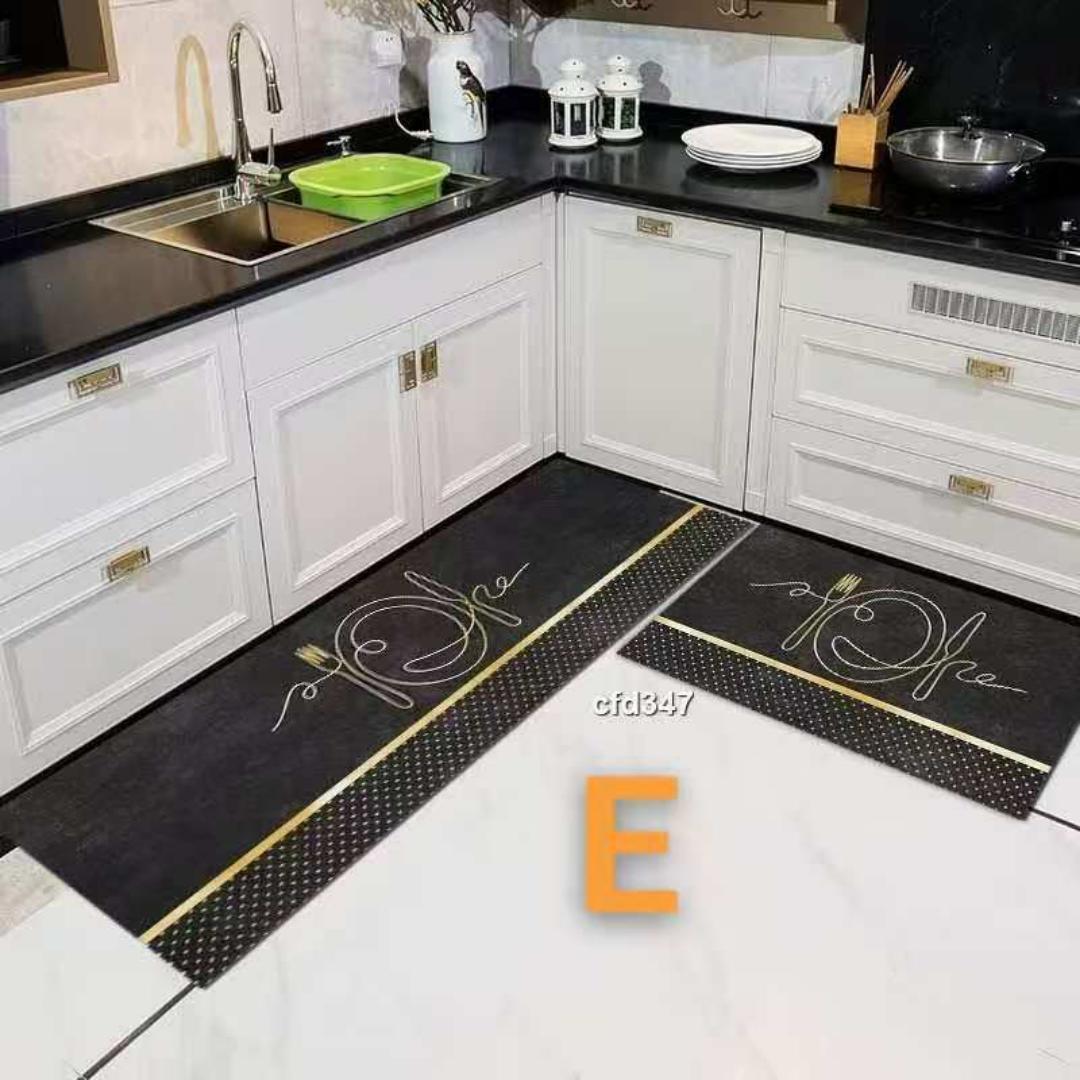 2pcs kitchen mats with rubber super non-slip underside