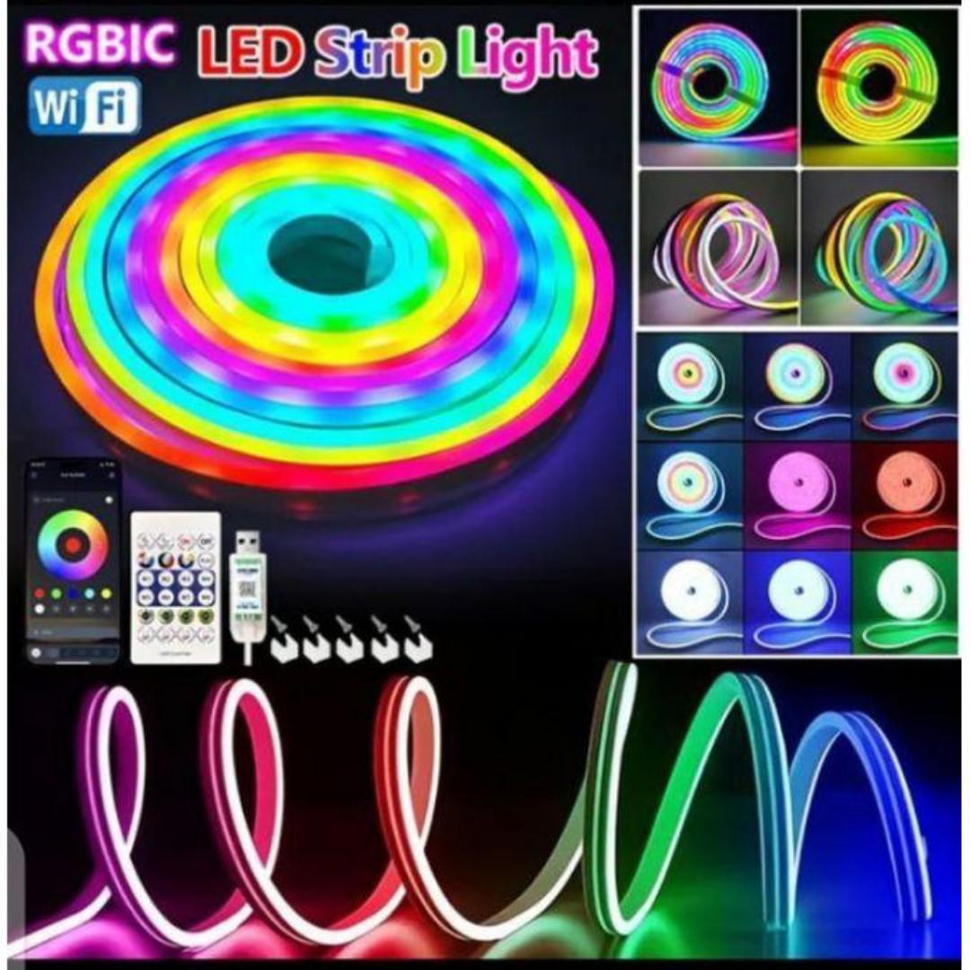 LED Neon Rope Light with Remote Control, waterproof Smart Color Changing DIY Mode Super bright Neon Flexible Strip Lights for Bedroom Indoors Outdoors Decor