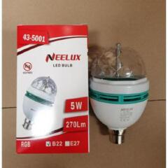 2pcs 5W LED rotating disco bulb features automatic rotation and vibrant, color-changing effects to create stage lighting