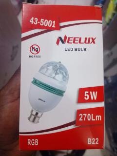 2pcs 5W LED rotating disco bulb features automatic rotation and vibrant, color-changing effects to create stage lighting