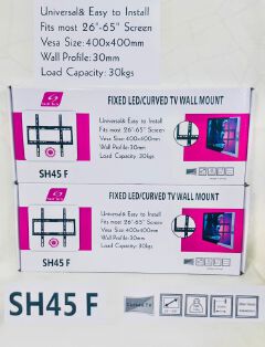 🍒🍒modern look, Elegant apperance🍹🍹Fixed LED/Curved TV Wall Mount, designed to securely support 26" to 65" LED, LCD, OLED, QLED, and Curved TVs. Its ultra-slim profile keeps your TV close to the wa