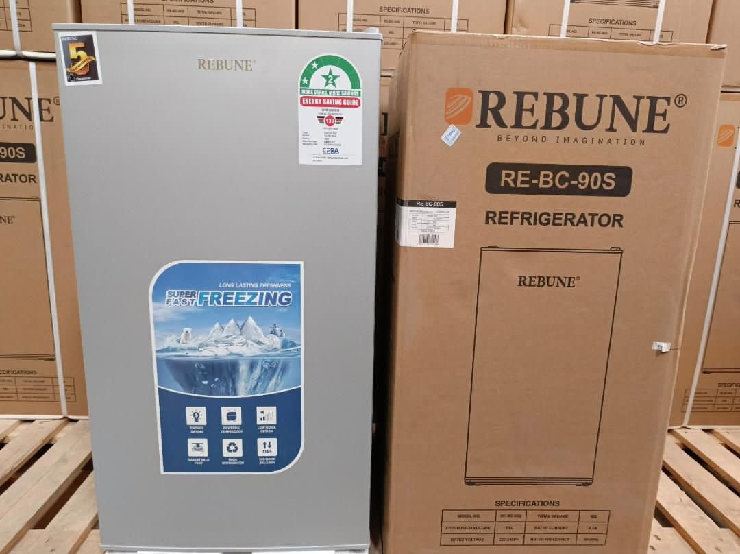 REBUNE RE-BC-90S 90L Single Door Refrigerator ❄️ | Compact & Energy-Saving ⚡ | Sleek Silver Design 🖤 | Ample Storage 🍎🥤 | Perfect for Home, Office & Hostel 🏡
