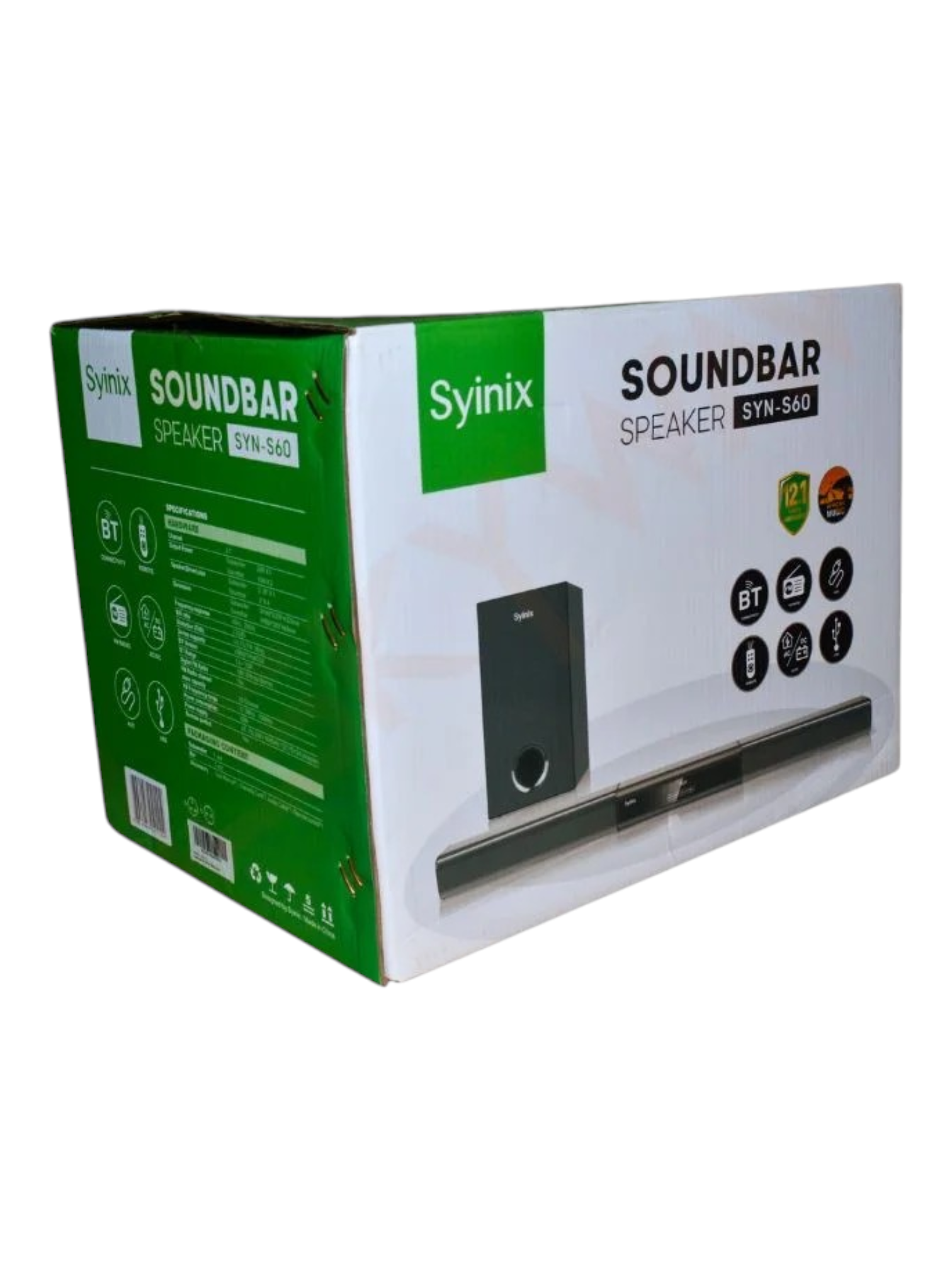🎶 Synix Soundbar SYN-S60 Premium Soundbar 🔊 60W Powerful Bass 💥 Crystal Clear Audio 🎧 Bluetooth & AUX Connectivity 📱 Sleek Design for TVs, Phones & Home Theatres 🖥️🎼