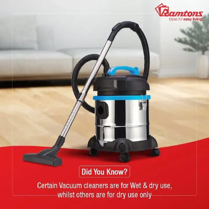 Ramtons RM/553 Wet Dry Vacuum Cleaner 1400W Multi Surface Floor Carpet Cleaner,  21L Large Tank for Home & Office Cleaning silver- 1 Year Warranty