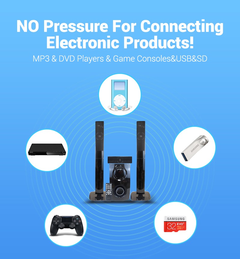 Nunix NU-M7 3.1CH Home Theatre System 🔊🎶 – Bluetooth Multimedia Subwoofer Speaker with Deep Bass, Clear Sound & Stylish Design for Home Entertainment