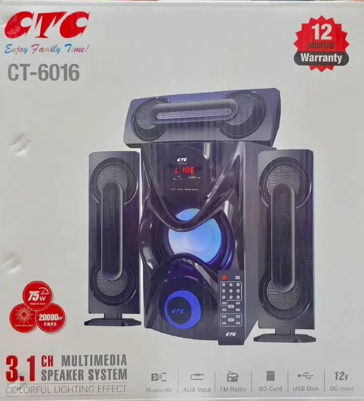 🔊 {PROMOTION} CTC CT-6016 3.1 Multimedia Speaker System – Powerful Sound, Deep Bass & Clear Audio for TV, Movies, Music and Home Entertainment 🎶