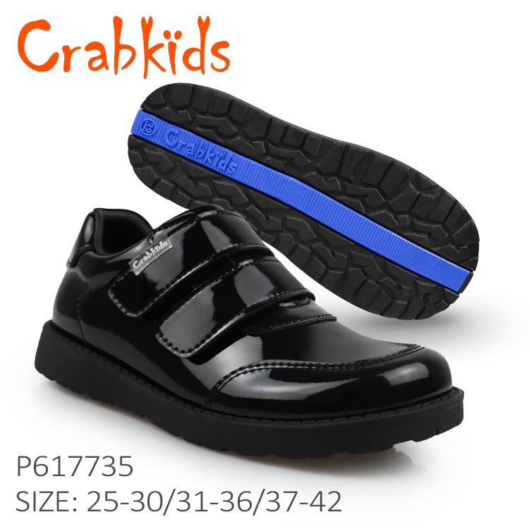 Crabkids School Shoes. Boys School Shoes. Wetlook School Shoes for Boys. Can also be used as Official Wear. Size 25-42. Small Fitting, Pick Next Size
