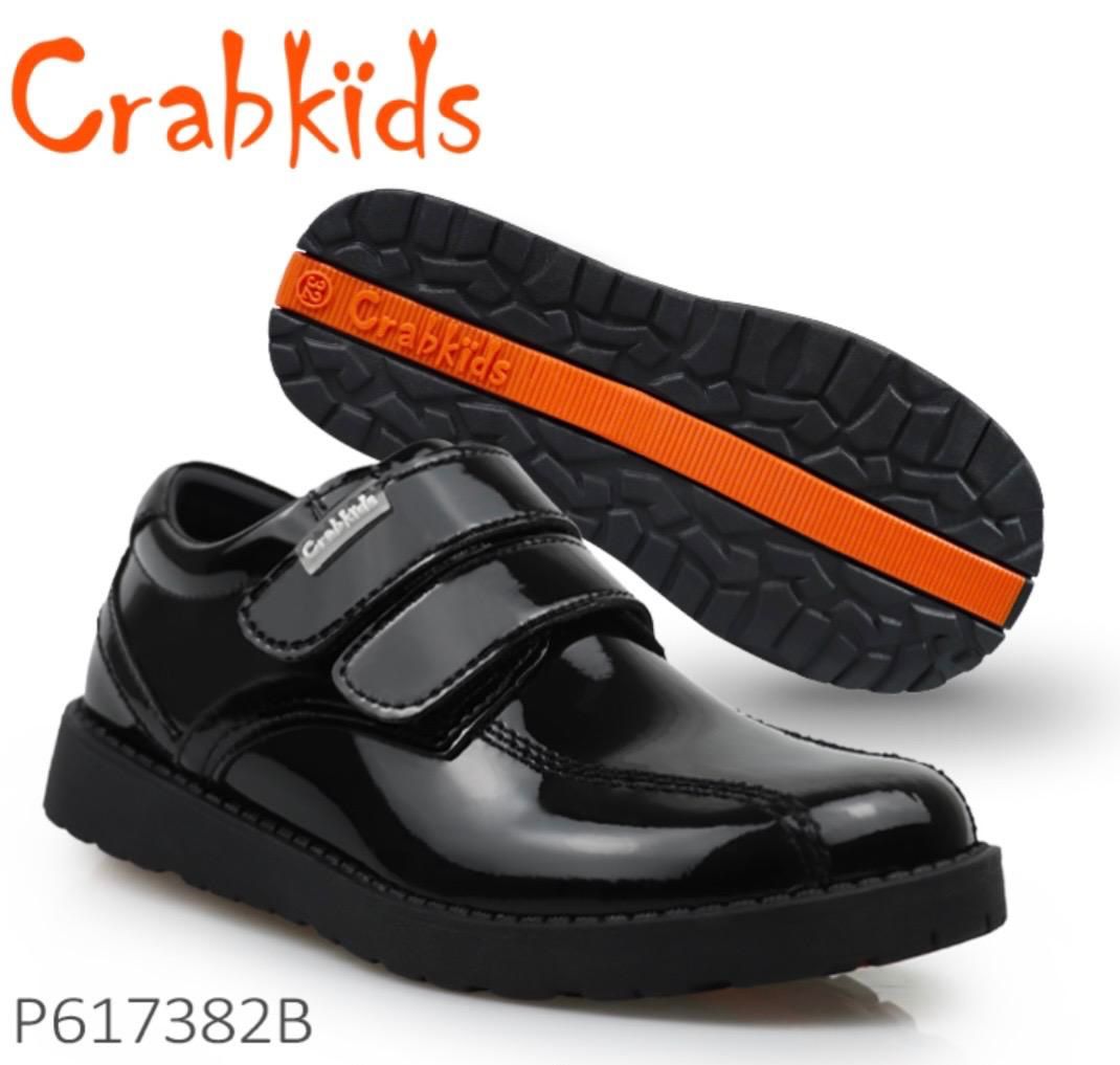 Crabkids School Shoes. Boys School Shoes. Wetlook School Shoes for Boys. Can also be used as Official Wear. Size 25-42. Small Fitting, Pick Next Size