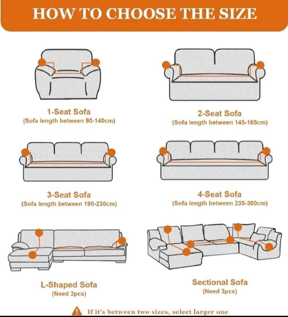 Jacquard Seat/Sofa Covers.  7 Seater(3.2.1.1), 5 Seater(3.2), 5 Seater(3.1.1),  3 Seater,  2 Seater, 1 Seater.