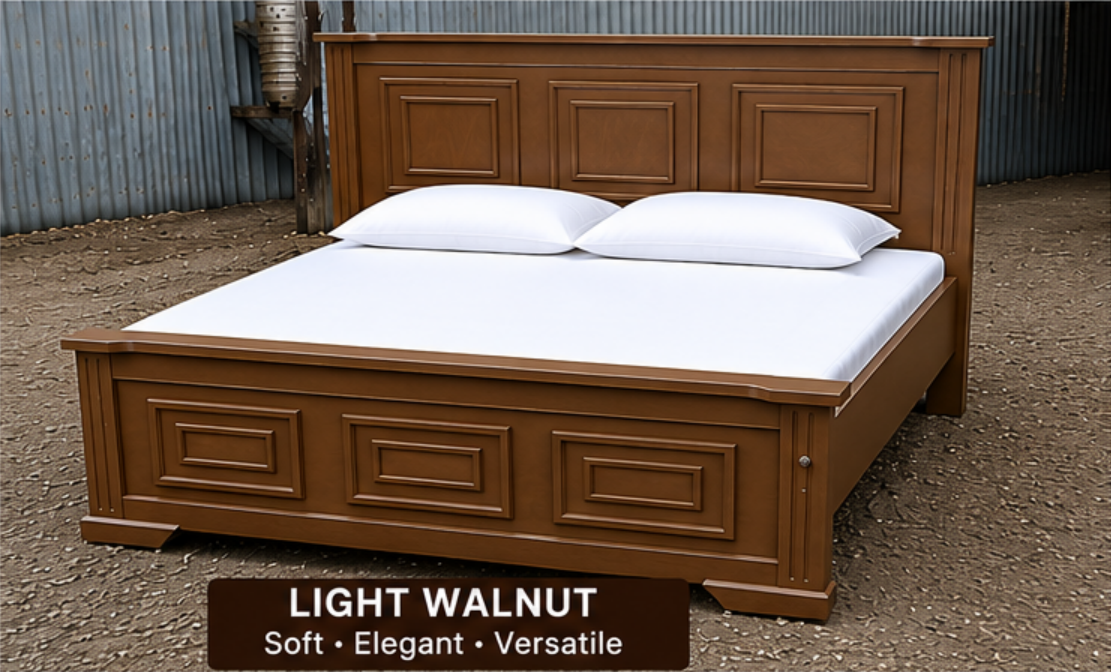 BIGGEST OFFER SALE!!! Modern Luxury Wooden Panel Bed Frame | Premium Strong Bedroom Bed | Queen & King Size | White, Walnut Brown, Black, Grey, Navy Blue & Cream | 4×6, 5×6 & 6×6 ft.WITHOUT MATTRESS!