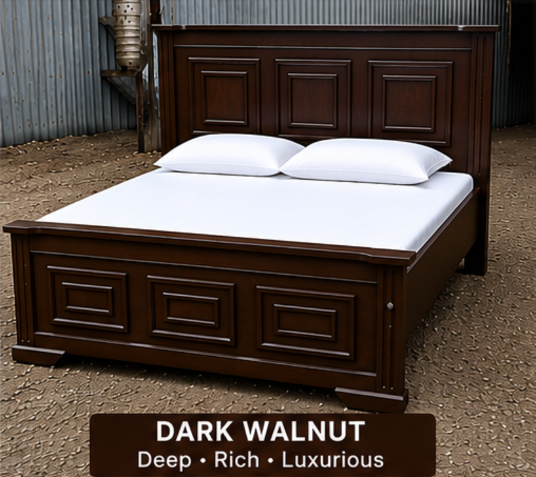 BIGGEST OFFER SALE!!! Modern Luxury Wooden Panel Bed Frame | Premium Strong Bedroom Bed | Queen & King Size | White, Walnut Brown, Black, Grey, Navy Blue & Cream | 4×6, 5×6 & 6×6 ft.WITHOUT MATTRESS!