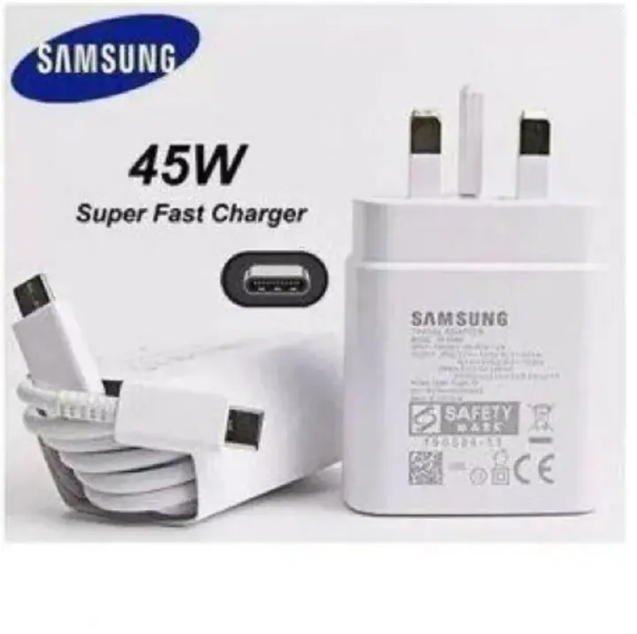 Samsung 45W USB-C Charger for Galaxy A05s, A06, A16, A07, A15, A17 S23 Ultra // Super Fast Charging Charger 45W - Charger Adapter With USB Cable Type-C 2C