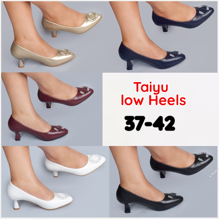 Taiyu Women’s Low Heel Shoes Elegant Comfortable Slip-On Low Heel Office Casual Wear Restocked Stylish Ladies Footwear Sizes 37 to 42