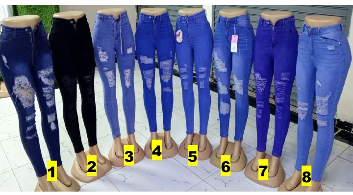 Ladies Simple Rugged Jeans High Waist Stretch Denim Trousers Casual Fashion Comfortable Everyday Wear for Women