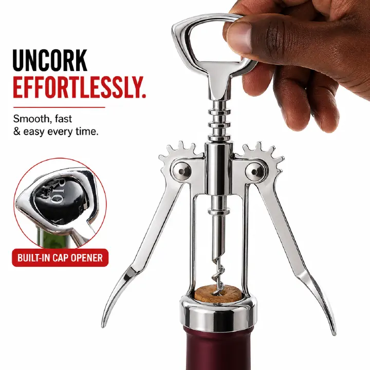 1pcs Multifunctional Red Wine Bottle Opener Creative Beer Wine Bottle Opener Wine Set Labor-saving Wine Opener Screwdriver