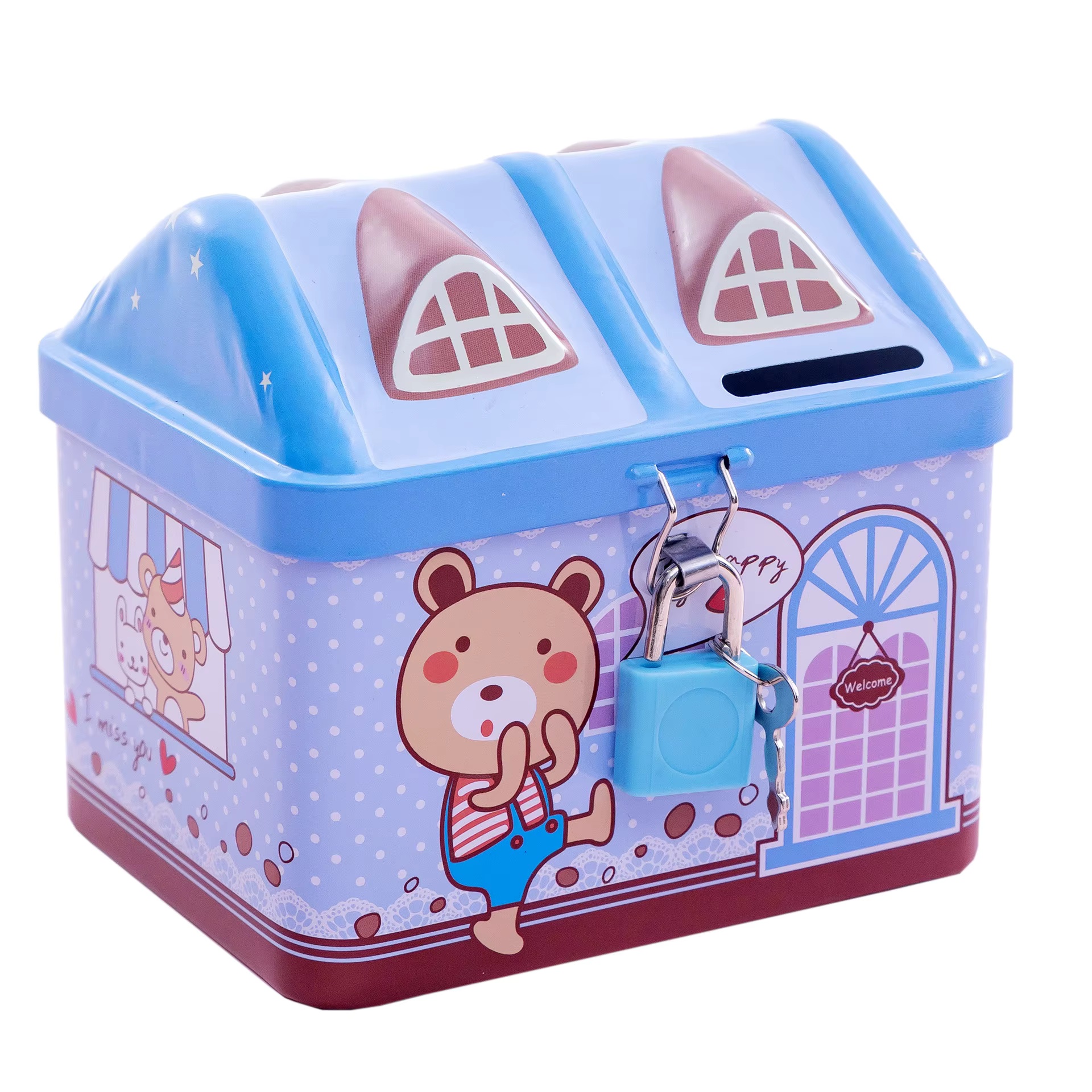 Piggy Bank,decorative piggy bank Car Piggy Bank Cute Car Saving Pot Coin Bank Saving Coin Box With Lock Tinplate Metal Money Bank For Kid Gift