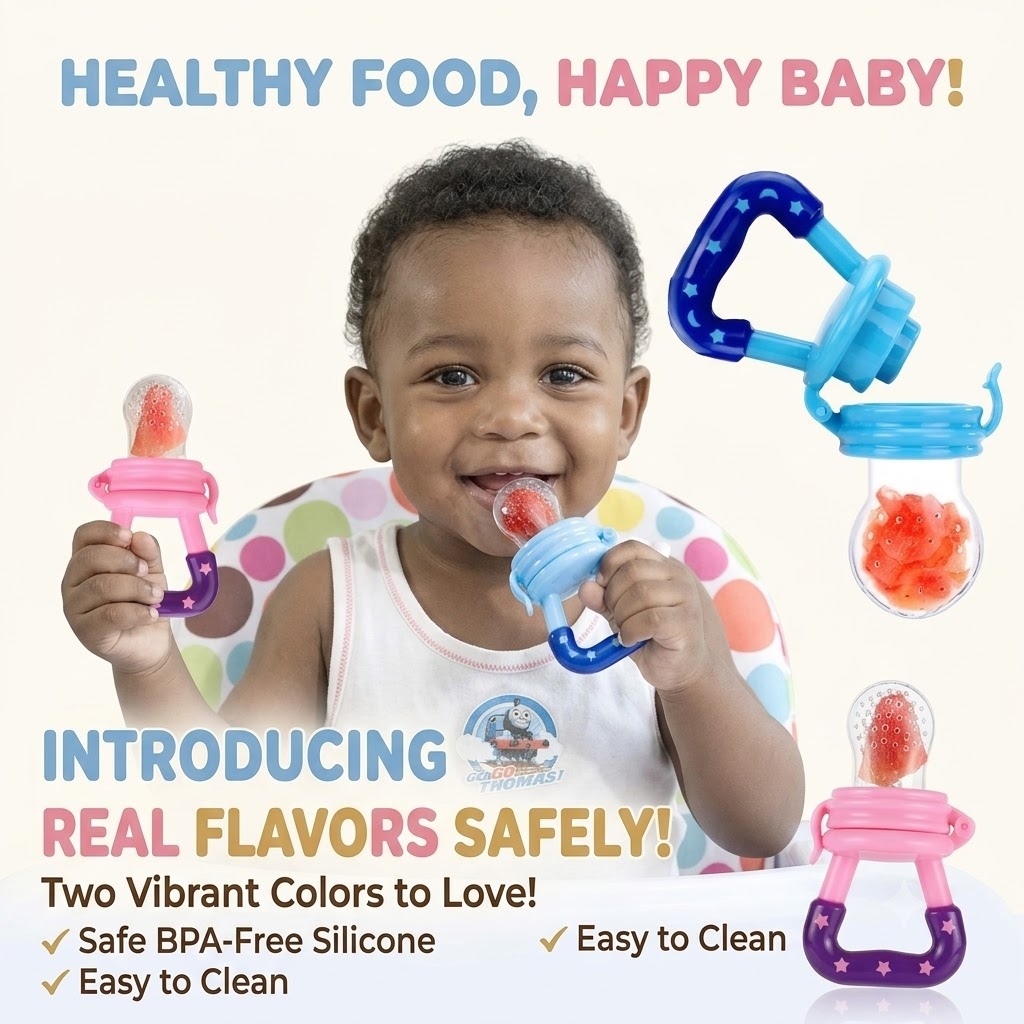 Food Feeder Baby Fruit Pacifier for Toddlers & Kids,Baby Fruit and Vegetable Star, Silicone Mesh Bag for Fruit Puree Feeding, Baby Chewing and Feeding Tableware