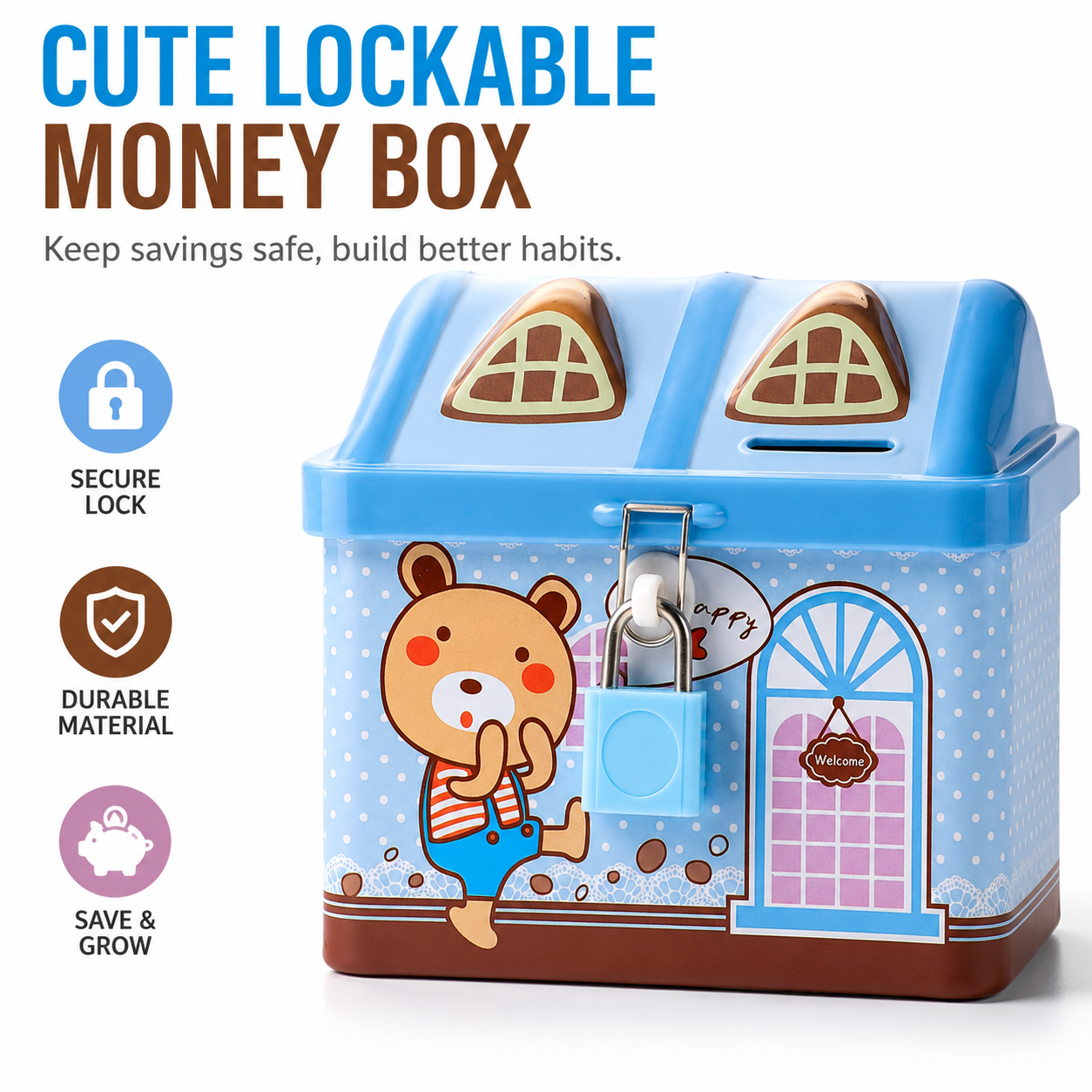 Piggy Bank,decorative piggy bank Car Piggy Bank Cute Car Saving Pot Coin Bank Saving Coin Box With Lock Tinplate Metal Money Bank For Kid Gift