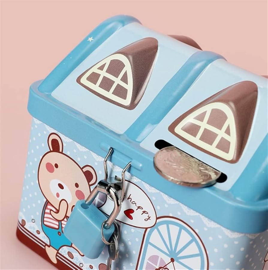 Piggy Bank,decorative piggy bank Car Piggy Bank Cute Car Saving Pot Coin Bank Saving Coin Box With Lock Tinplate Metal Money Bank For Kid Gift