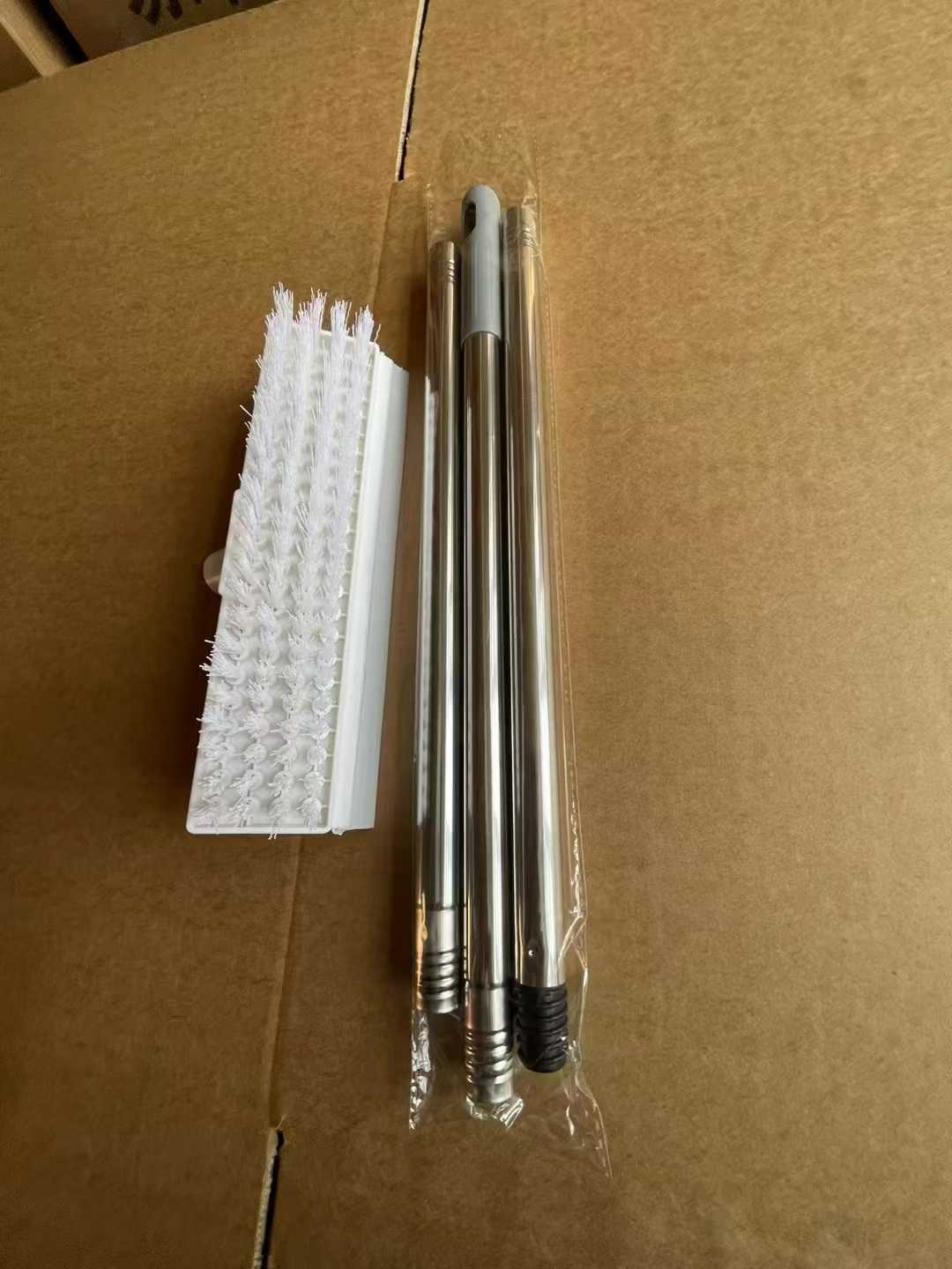 High Quality 2-in-1 Floor Brush Scrubber with Long Handle - Stiff Bristle Cleaning Brush & Squeegee for Bathroom, Kitchen, Tile Floors, Walls, Wet Areas & Household Cleaning