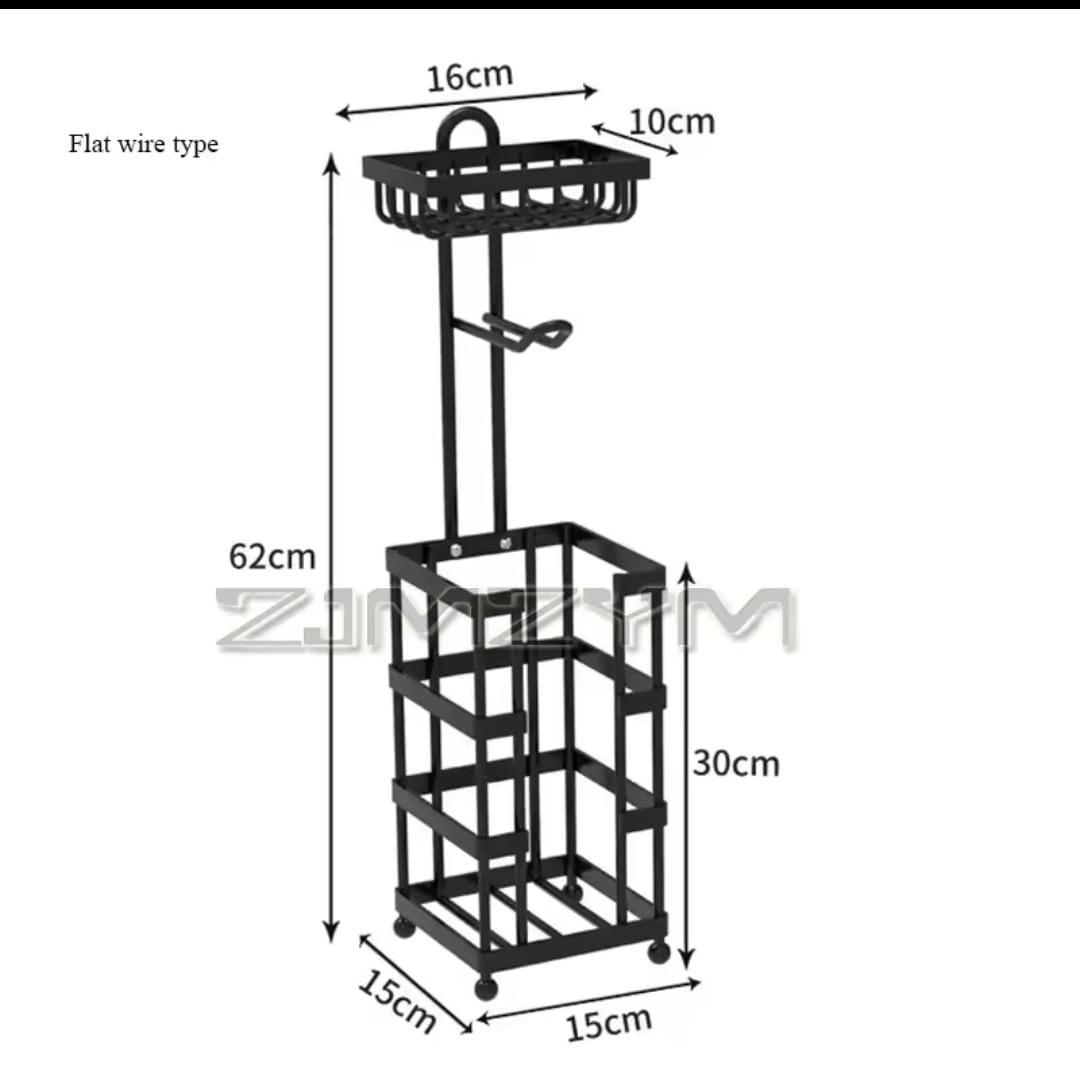 High Quality Heavy Duty Tissue Stand Holder - Carbon Steel Toilet Paper Roll Organizer with Space-Saving Freestanding Design, Rust & Scratch Resistant for Bathroom, Bedroom & Home Use