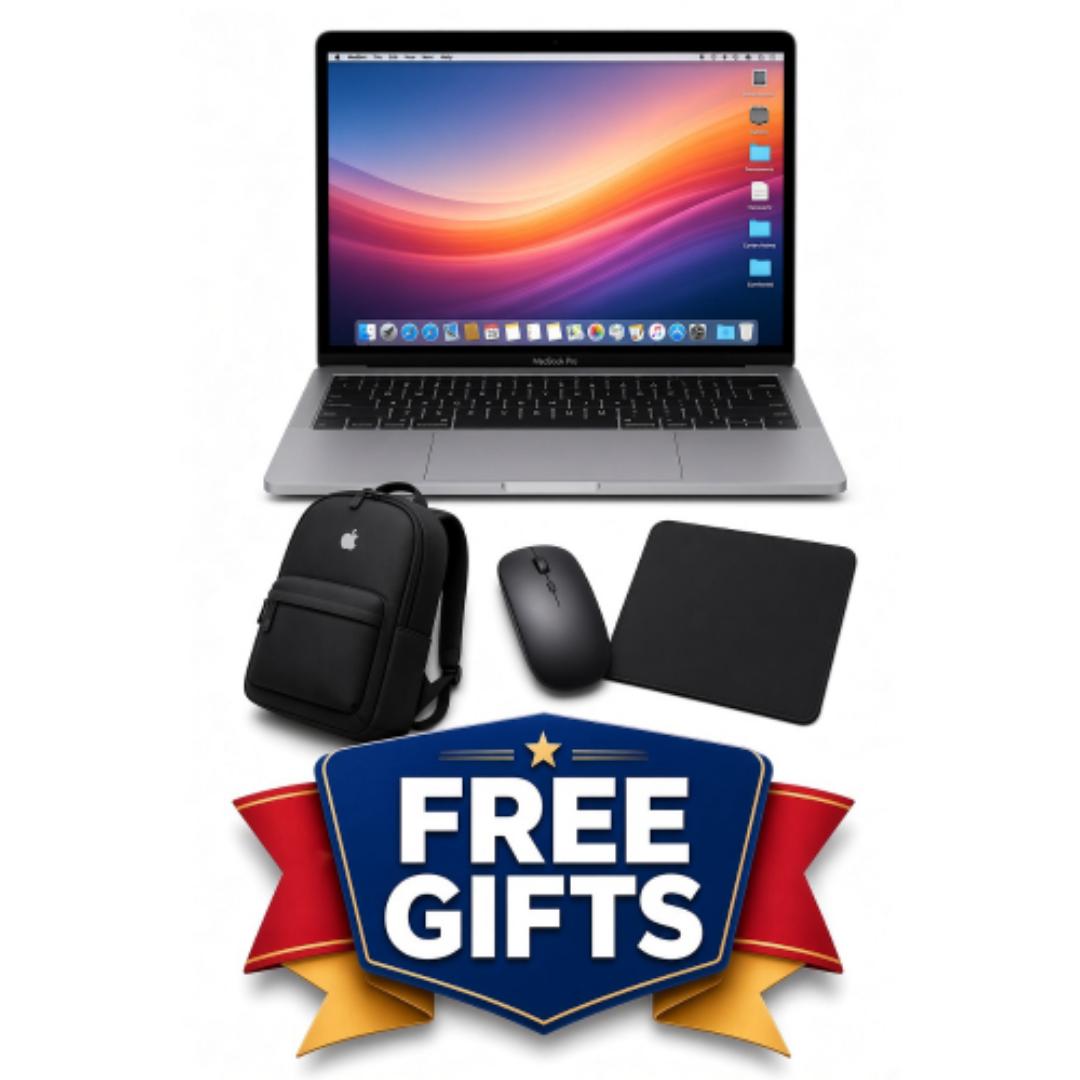 Super Fast Laptops Apple MacBook pro 13'',8GB Ram,256GB SSD Storage Laptop, Macbook Operating System installed, office installed Free Bag + Free Wireless Mouse + Mouse,Mouse Pad Coding Editing Laptop