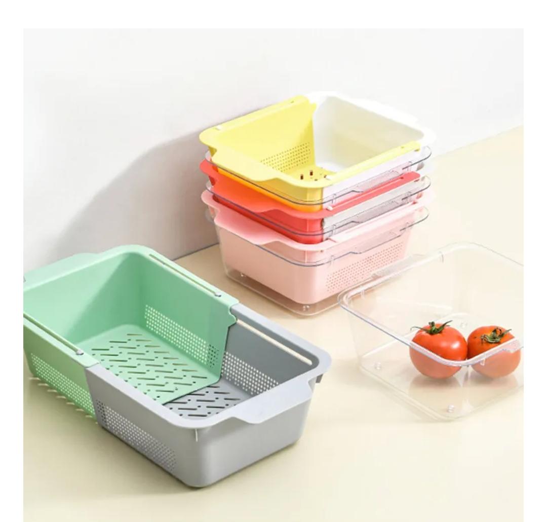 Over-the-Sink Retractable Vegetable Drainer – Adjustable Kitchen Sink Colander Basket for Washing, Draining and Rinsing Vegetables, Fruits, Pasta and Kitchen Ingredients, Space-Saving Design