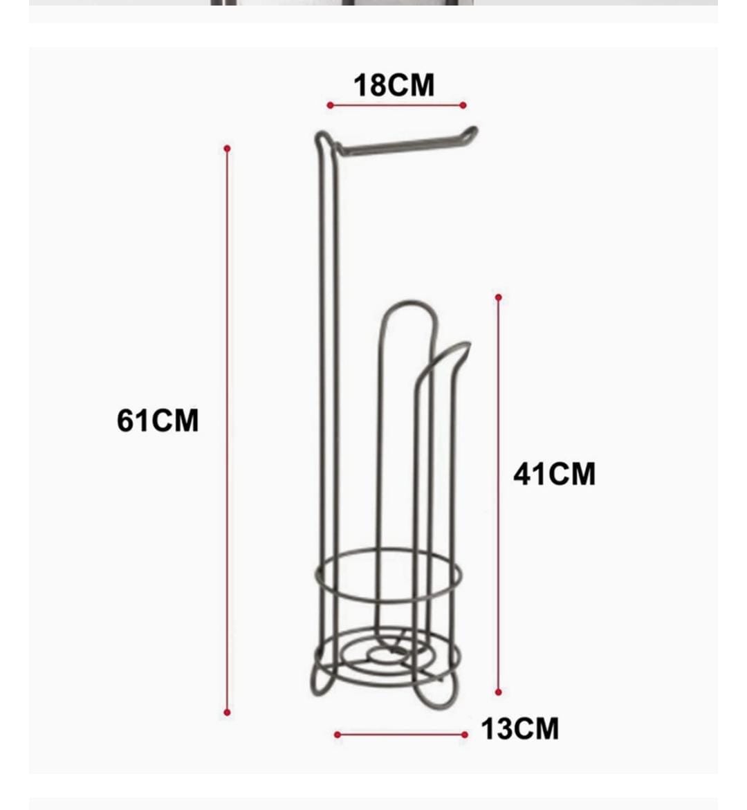 Metallic Toilet Tissue Holder – Stylish Bathroom Toilet Paper Stand with Durable Metal Construction, Space-Saving Freestanding Design for Toilet Rolls, Convenient Bathroom Storage and Organization