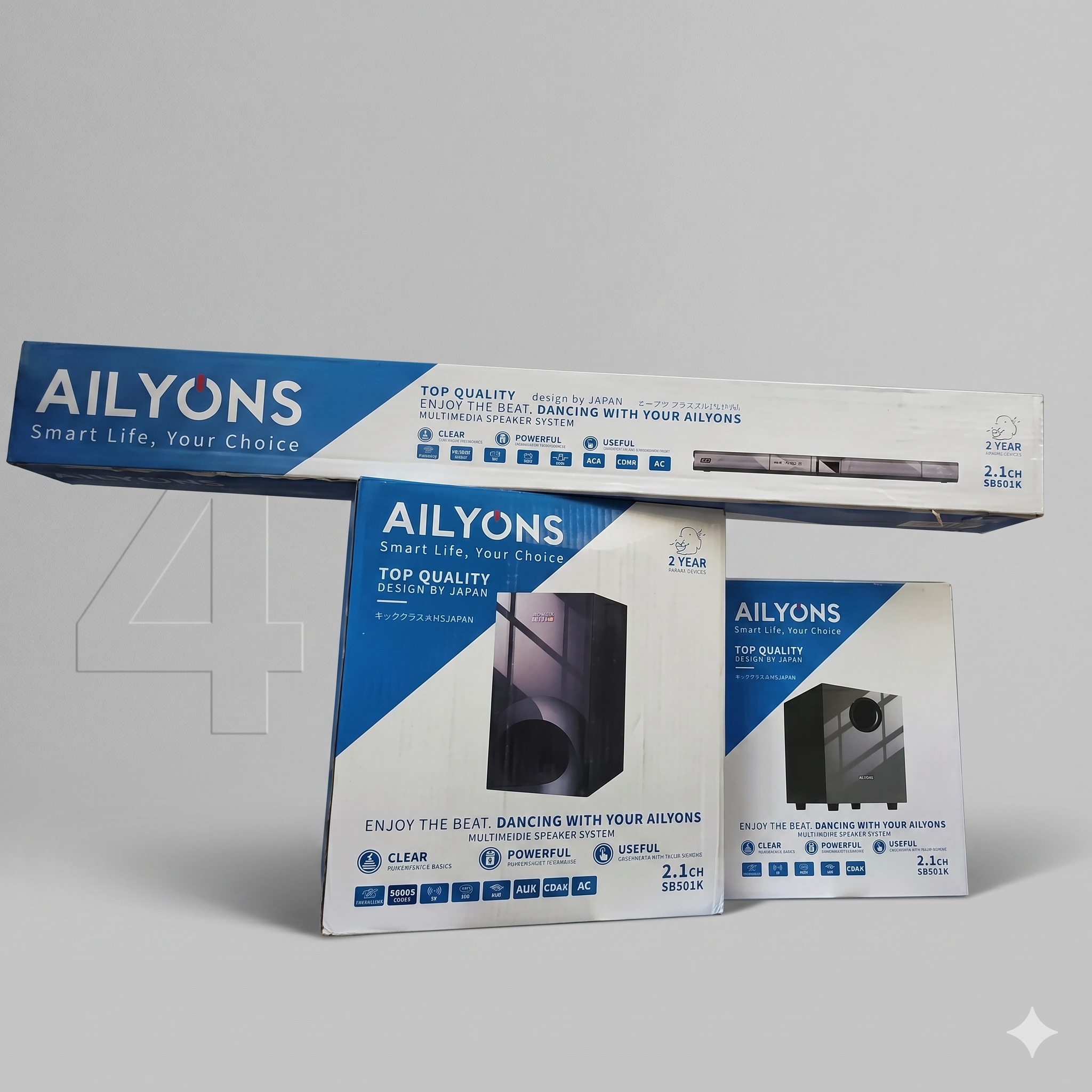 OFFER!!OFFER AILYONS SB501 2.1CH Speaker System woofer Sound Bar Subwoofer Soundbar Multimedia 18000W PMPO