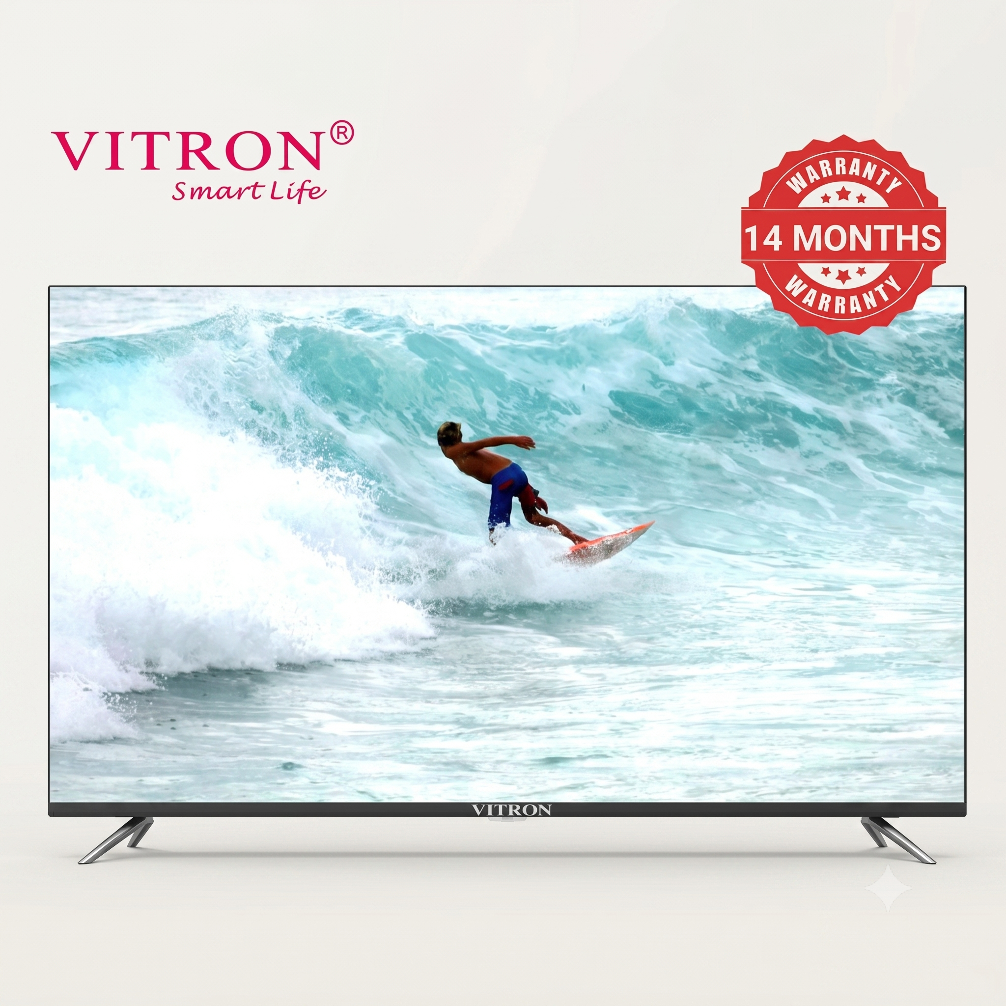 Vitron 50 Inch Frameless LED FHD Android Smart TV with Bluetooth Netflix Youtube 1.5G+8G WIFI Television HTC5008FS