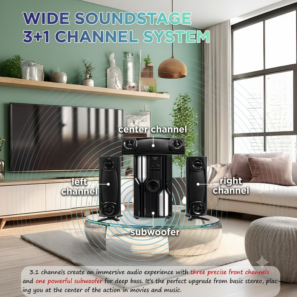 Vitron V646 3.1CH X-Bass Home Theatre System AC/DC Bluetooth Woofer Speaker System Subwoofer Home Audio System USB SD MP3 FM Radio 10000W-1 year warrant