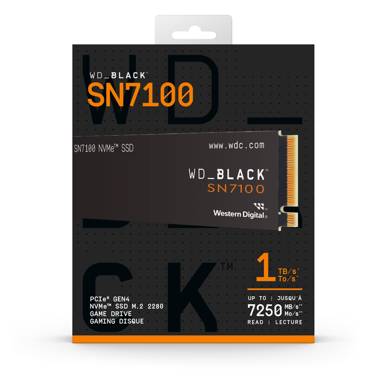 Western Digital WD Black SN7100 1TB NVMe M.2 2280 PCIe Gen4 Internal Gaming SSD - Up to 7,250 MB/s - for Gaming