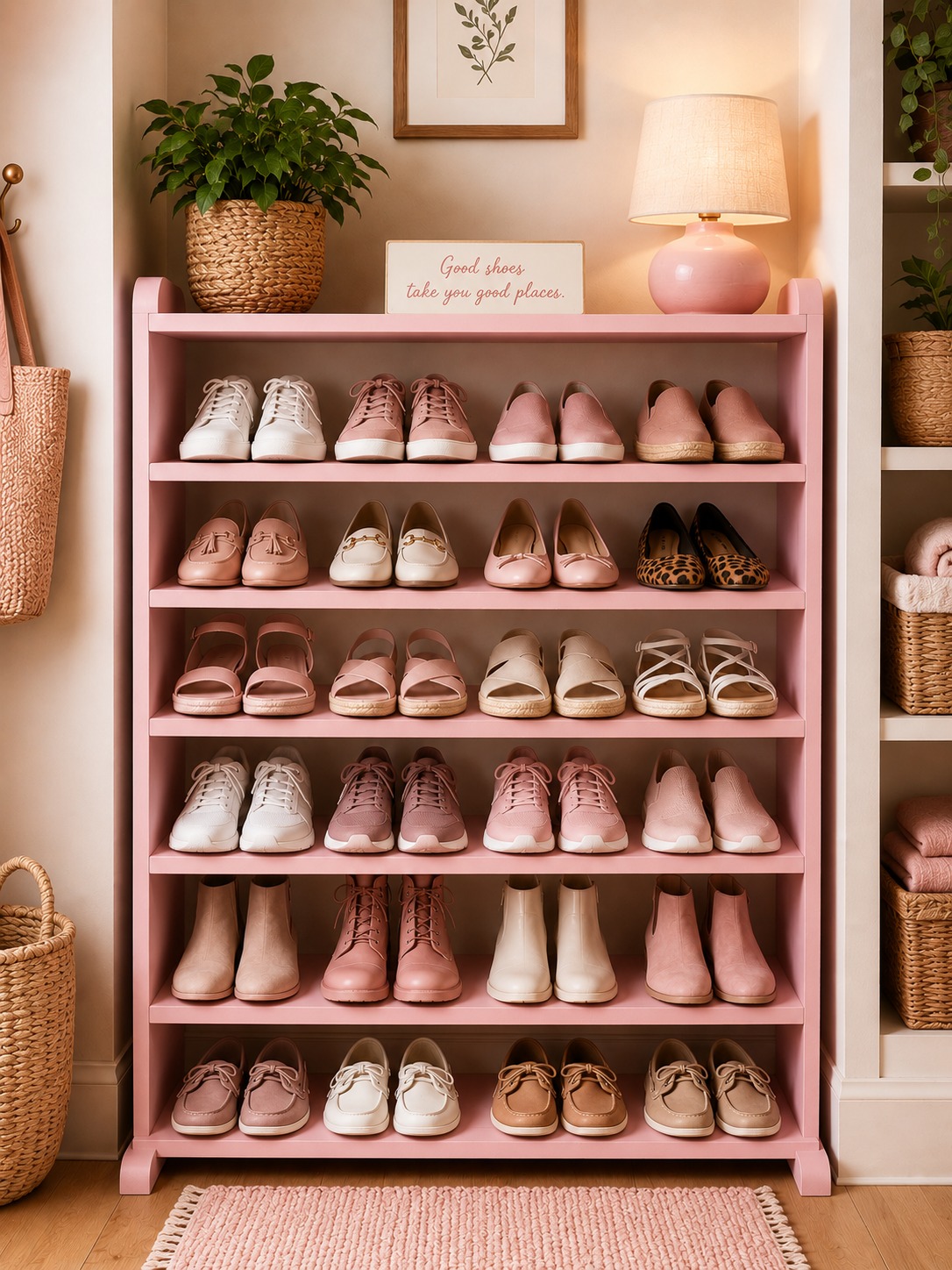 [SUPERIOR QUALITY]  Offer price 6 layers Wooden Shoe Rack Economical Shoe Shelf Simple Shoe Cabinet Multi-layer Assembly Door Dormitory Organizer Shoe Storage Rack as picture.
