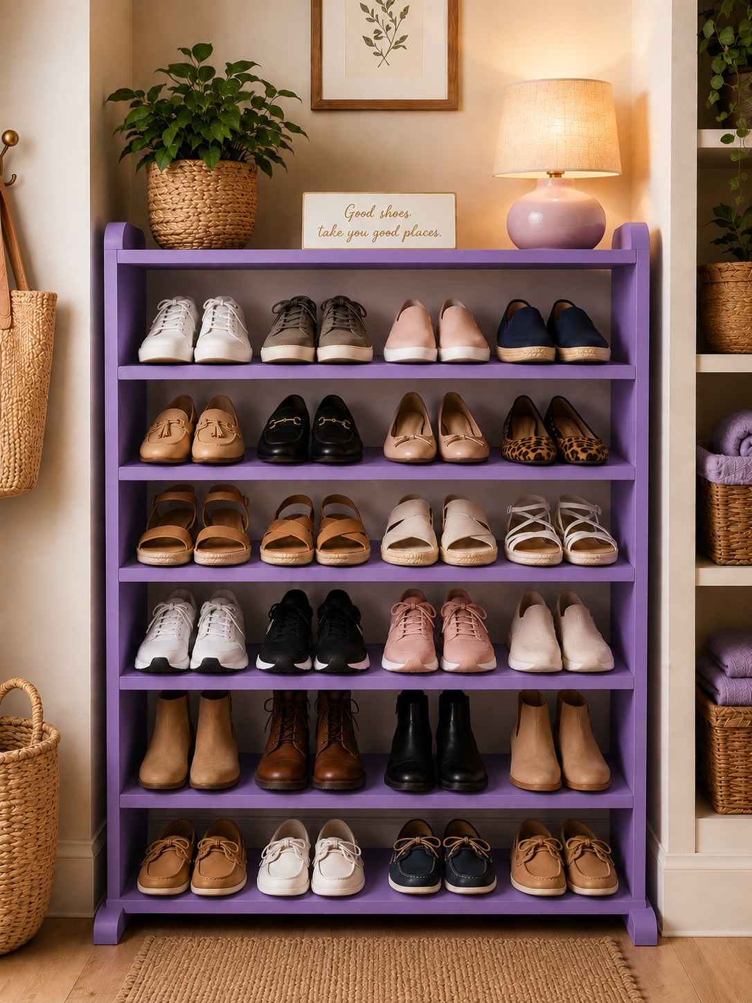 [SUPERIOR QUALITY]  Offer price 6 layers Wooden Shoe Rack Economical Shoe Shelf Simple Shoe Cabinet Multi-layer Assembly Door Dormitory Organizer Shoe Storage Rack as picture.