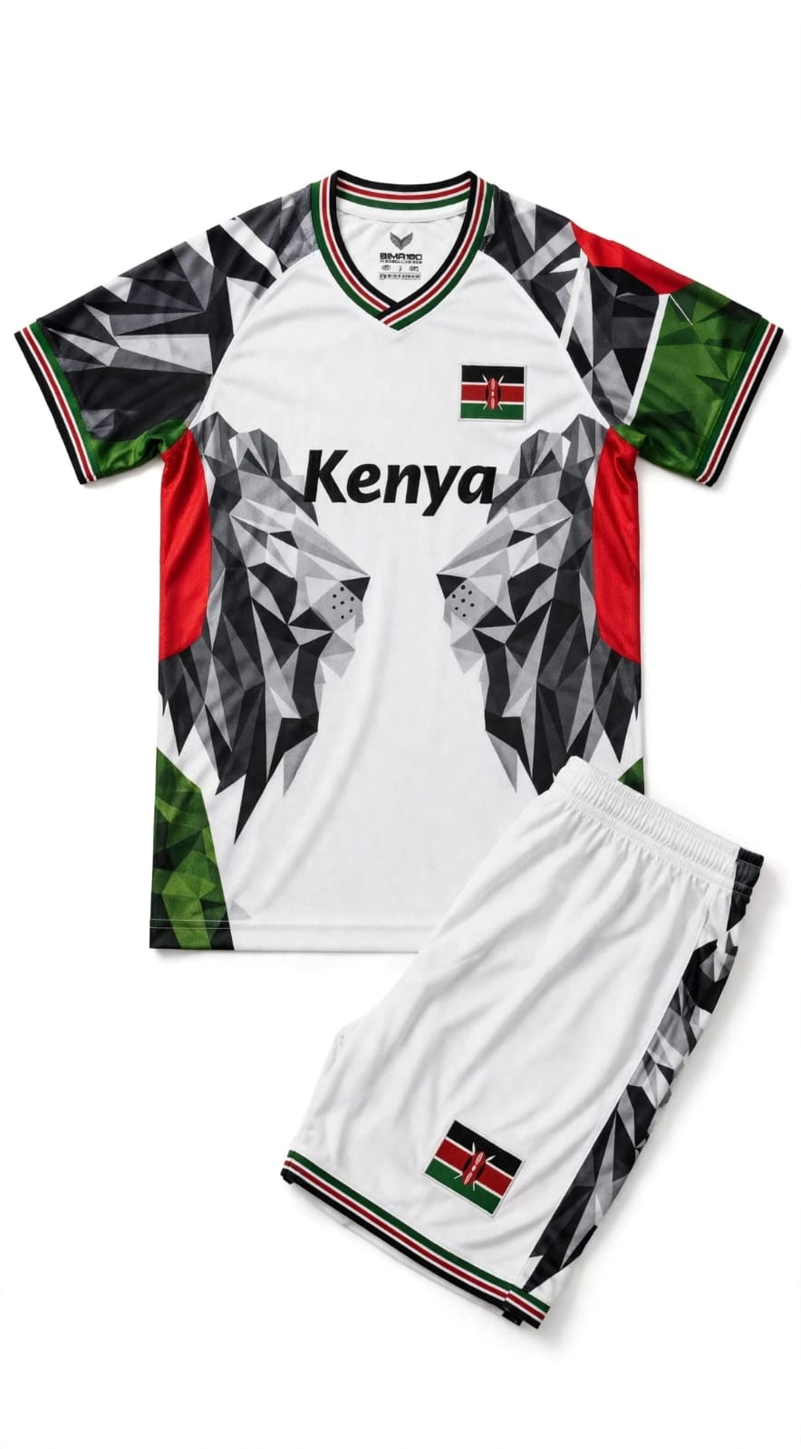 Premium Kenya football KIDS jersey and shorts set made from breathable, lightweight, quick-dry fabric for maximum comfort during training, matches, fitness, and everyday sportswear