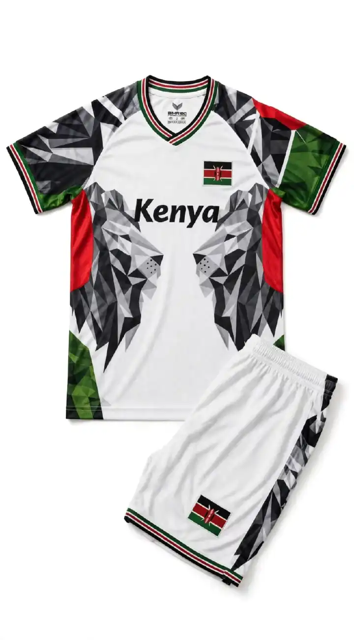 Premium Kenya football KIDS jersey and shorts set made from breathable, lightweight, quick-dry fabric for maximum comfort during training, matches, fitness, and everyday sportswear