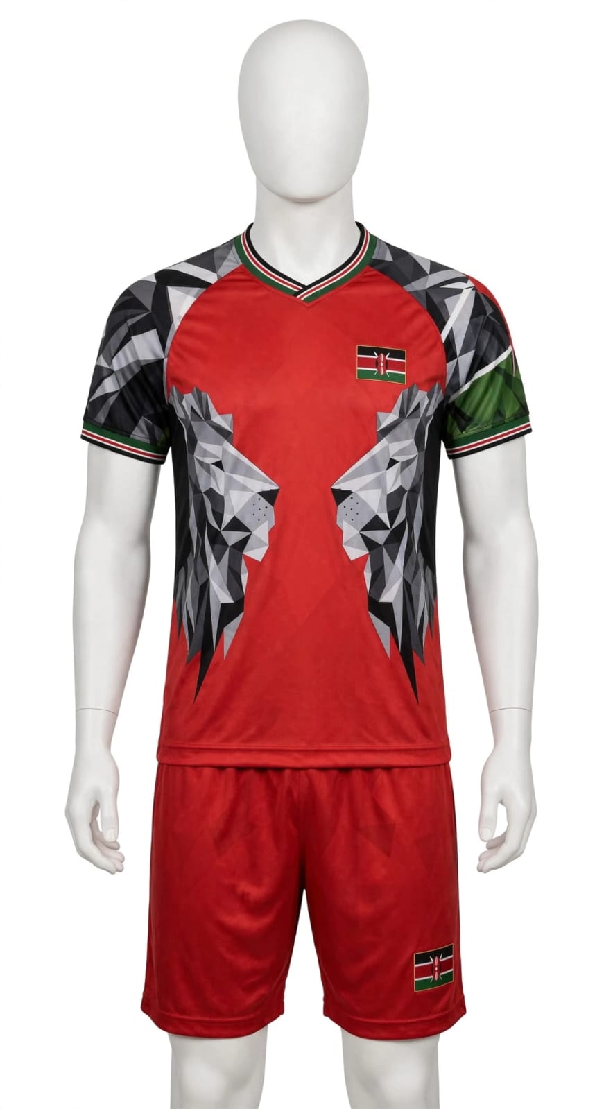 Premium Kenya football KIDS jersey and shorts set made from breathable, lightweight, quick-dry fabric for maximum comfort during training, matches, fitness, and everyday sportswear