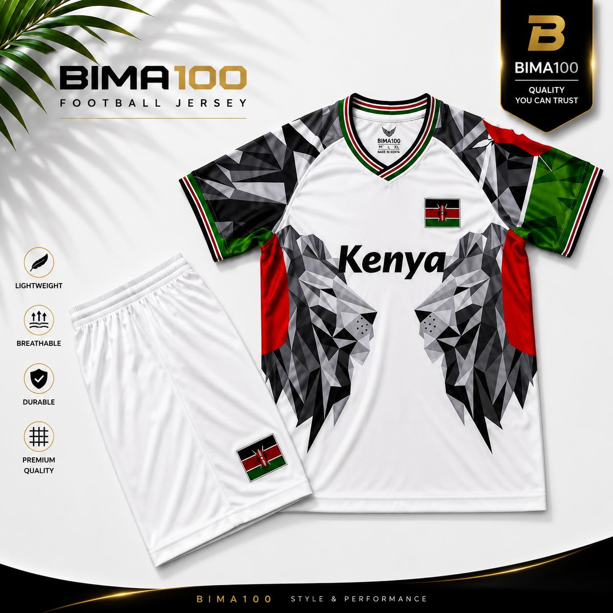 Premium Kenya football KIDS jersey and shorts set made from breathable, lightweight, quick-dry fabric for maximum comfort during training, matches, fitness, and everyday sportswear