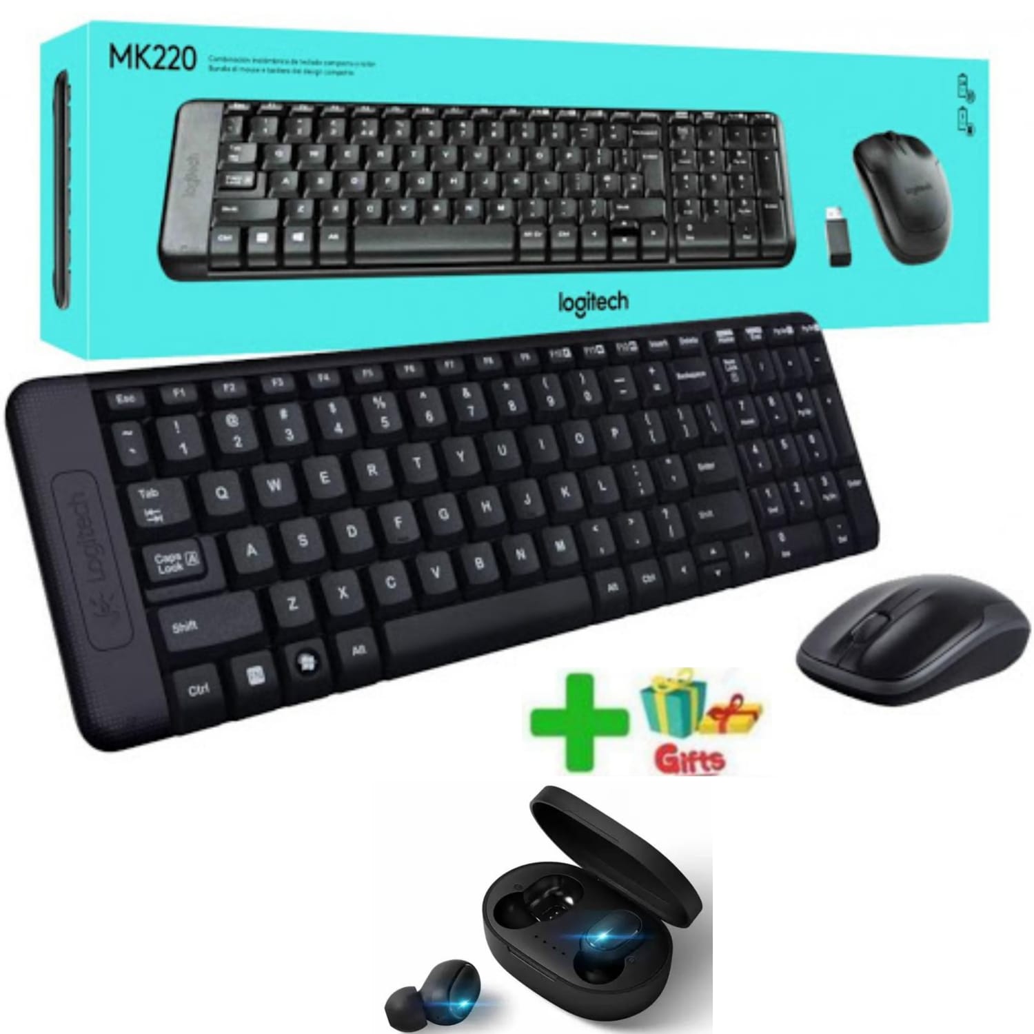 Logitech MK220 Wireless Keyboard And Mouse Combo+FREE GIVE AWAYS