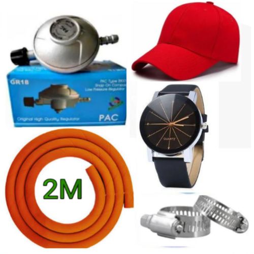 Pac International Standard 6kg Gas Regulator Plus FREE 1.5M to Gas Delivery Hose Pipe + GIFTS