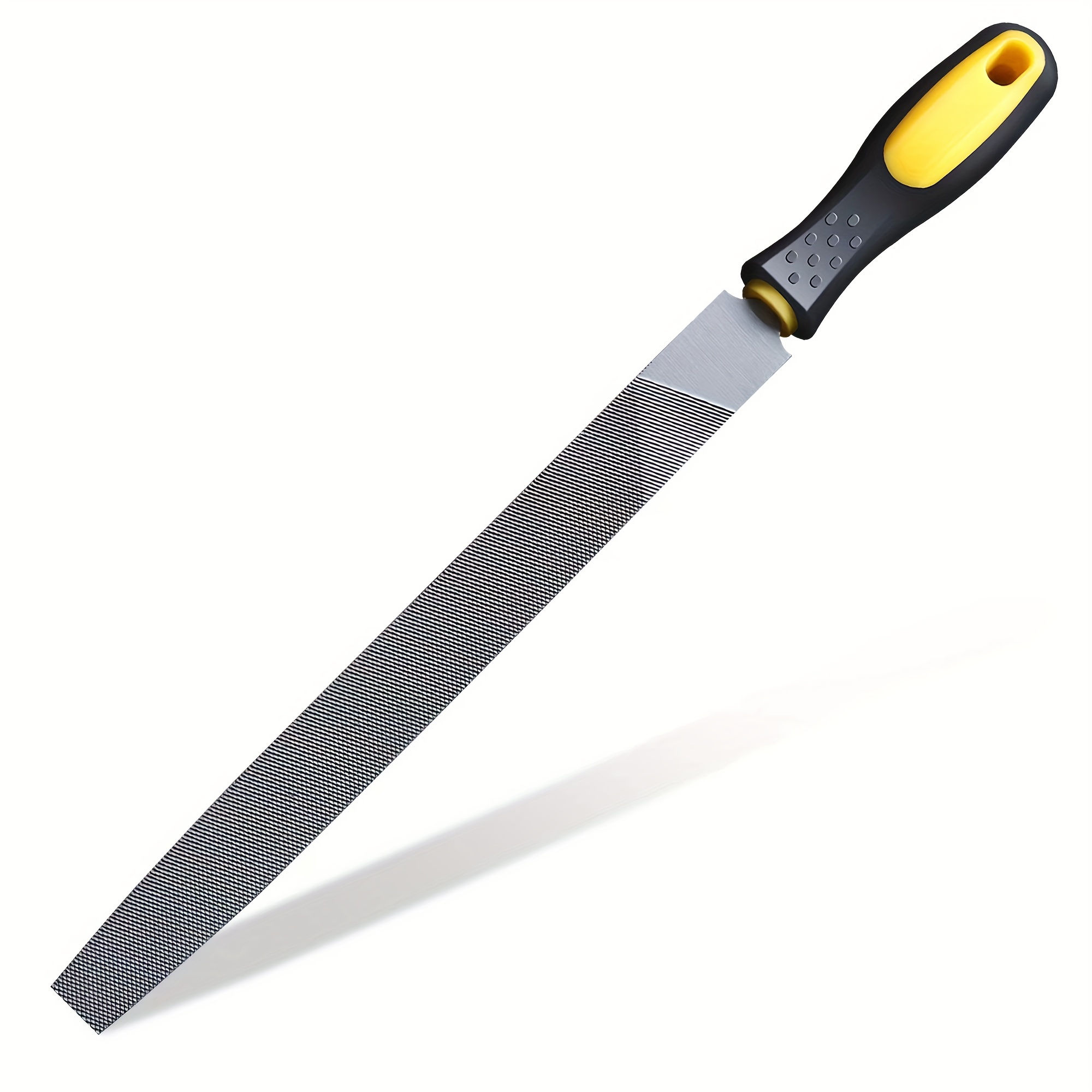Steel File Flat 10 Inch Flat Hand File with High Carbon Hardened Steel Ergonomic Grip Plastic Handle Flat File ideal for Sharpening Wood Metal Plastic