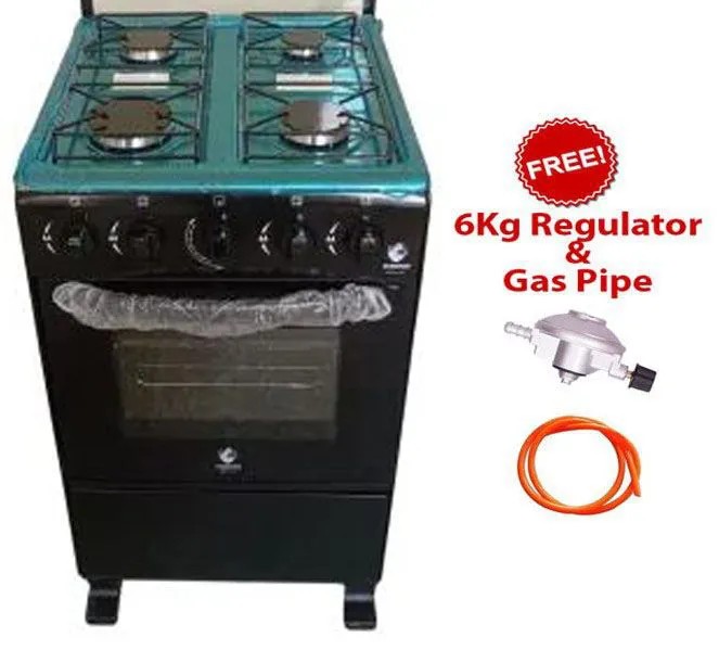 TODAY'S OFFER!! EUROKEN 50x55, All Gas Burners Standing Cooker with GAS OVEN PLUS FREE GAS PIPE AND 6 KG REGULATOR