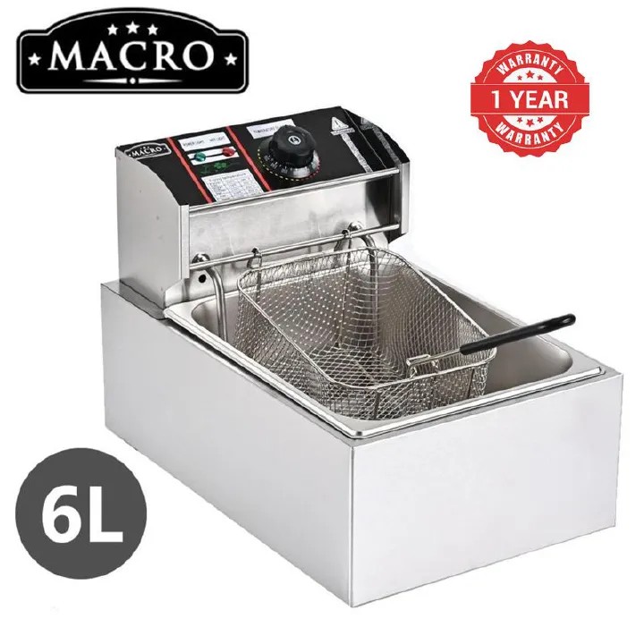Macro 6L Single Commercial Electric Deep Fryer Stainless Steel Cookware